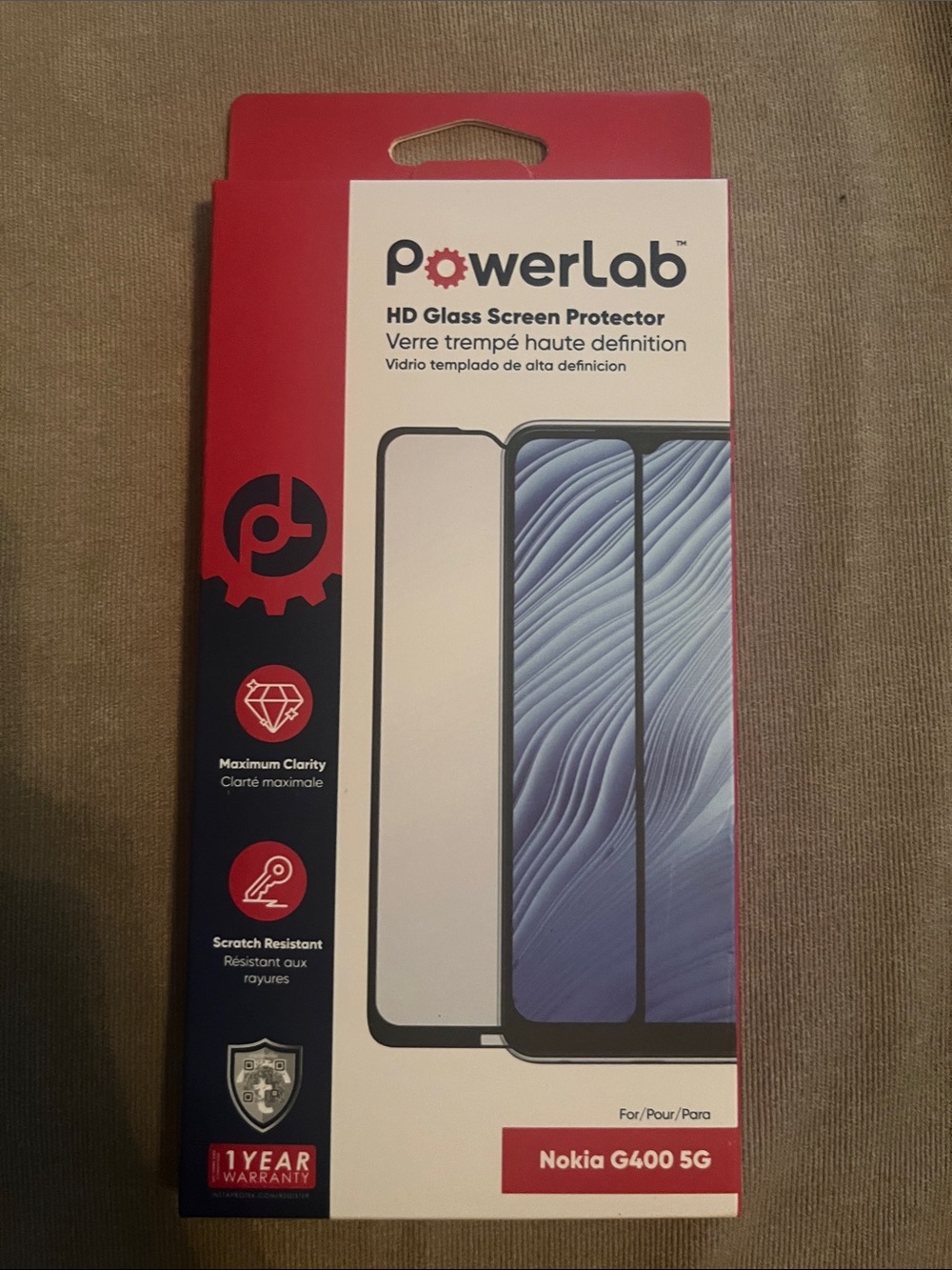 HD Glass Screen Protector for Nokia G400 5G - Red/White